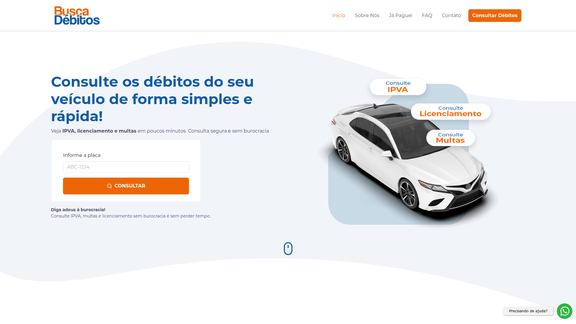 Preview do projeto Busca Débitos