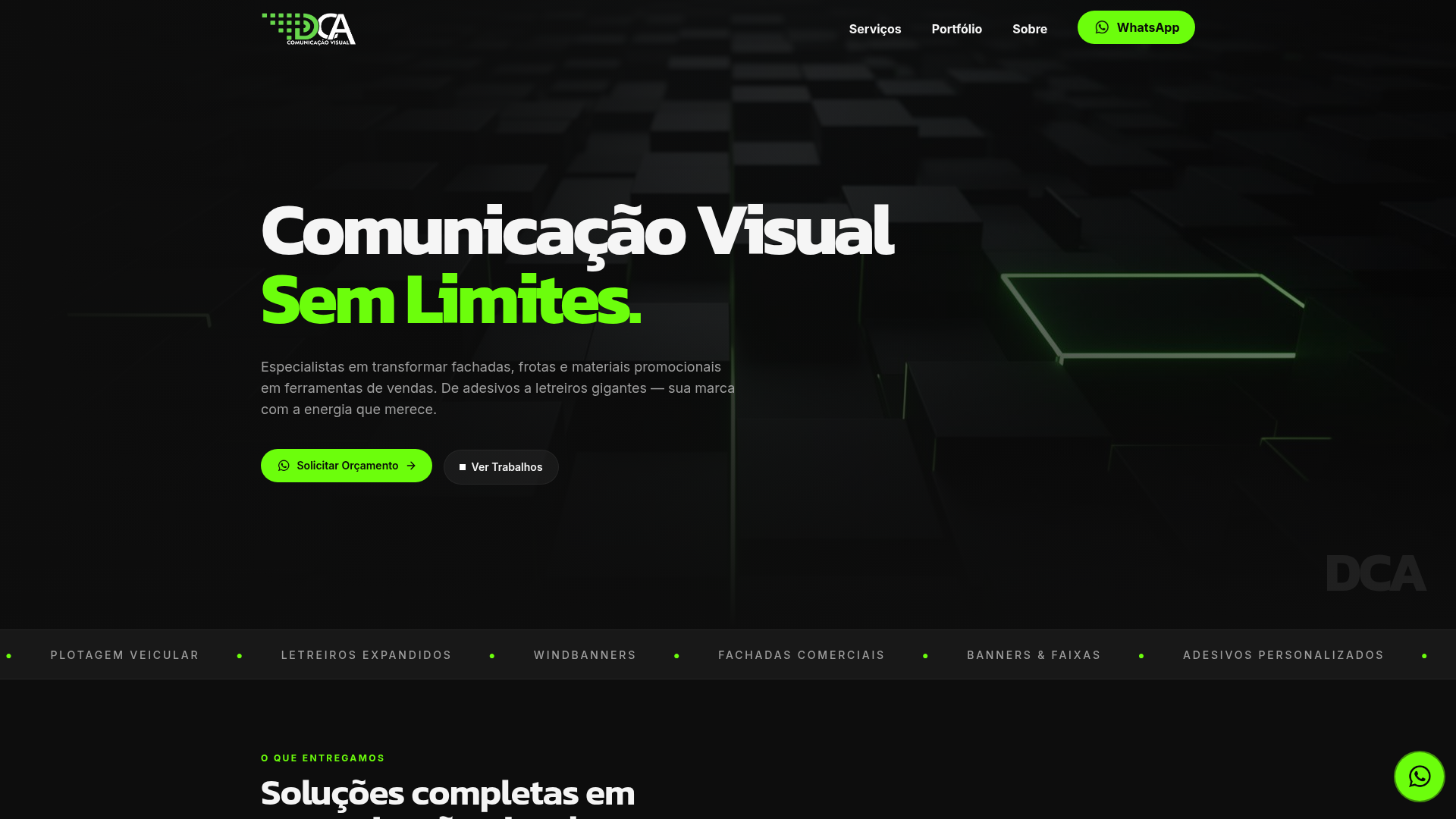 Preview do projeto DCA Comunicação Visual